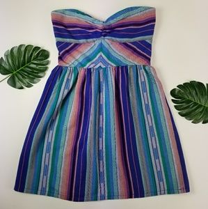Roxy Striped Serape Strapless Dress